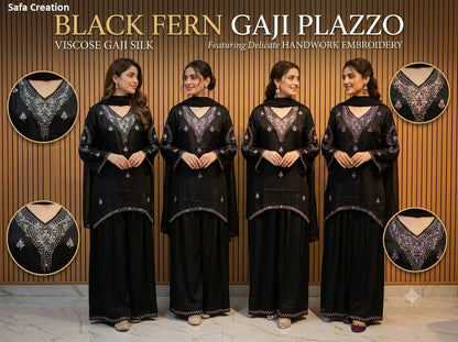 Black Fern Safa Creation Gaji Silk Pakistani Readymade Suits Wholesale Price