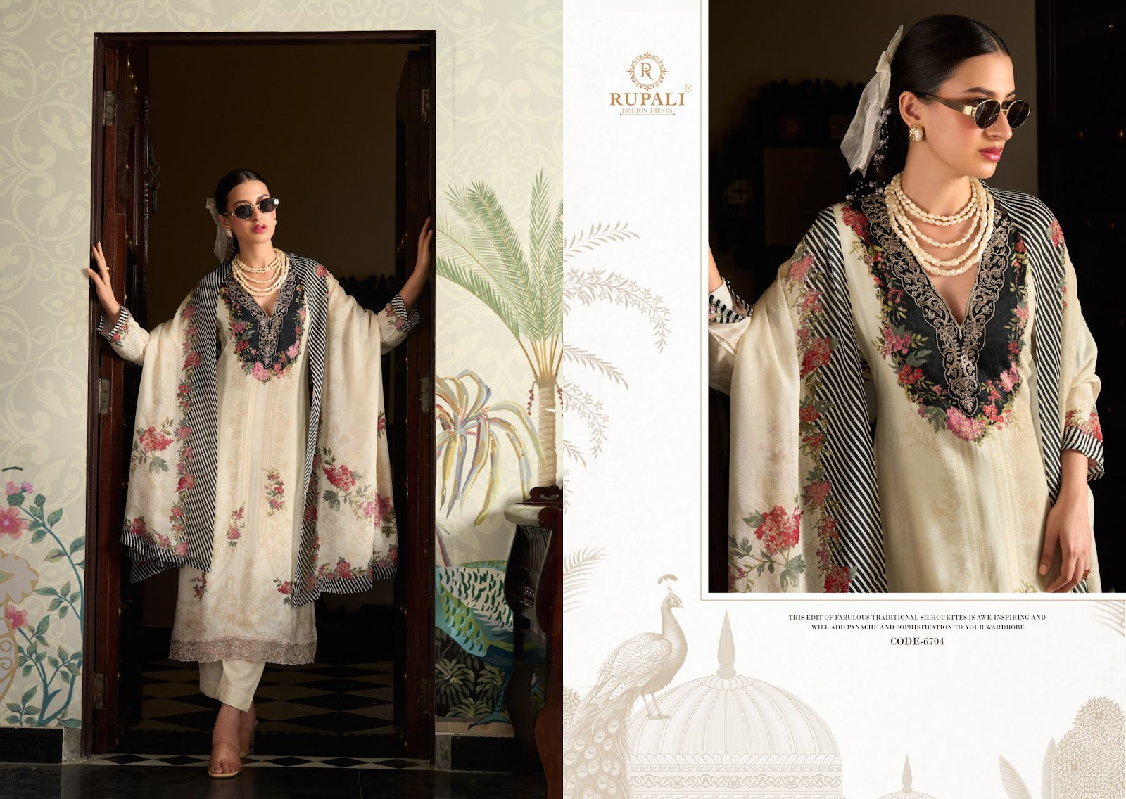 Black Ivory Rupali Muslin Pant Style Suits Supplier Ahmedabad