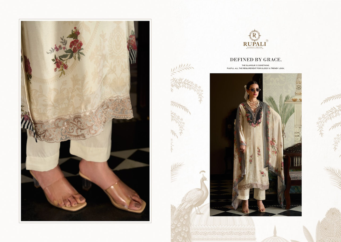 Black Ivory Rupali Muslin Pant Style Suits Supplier Ahmedabad