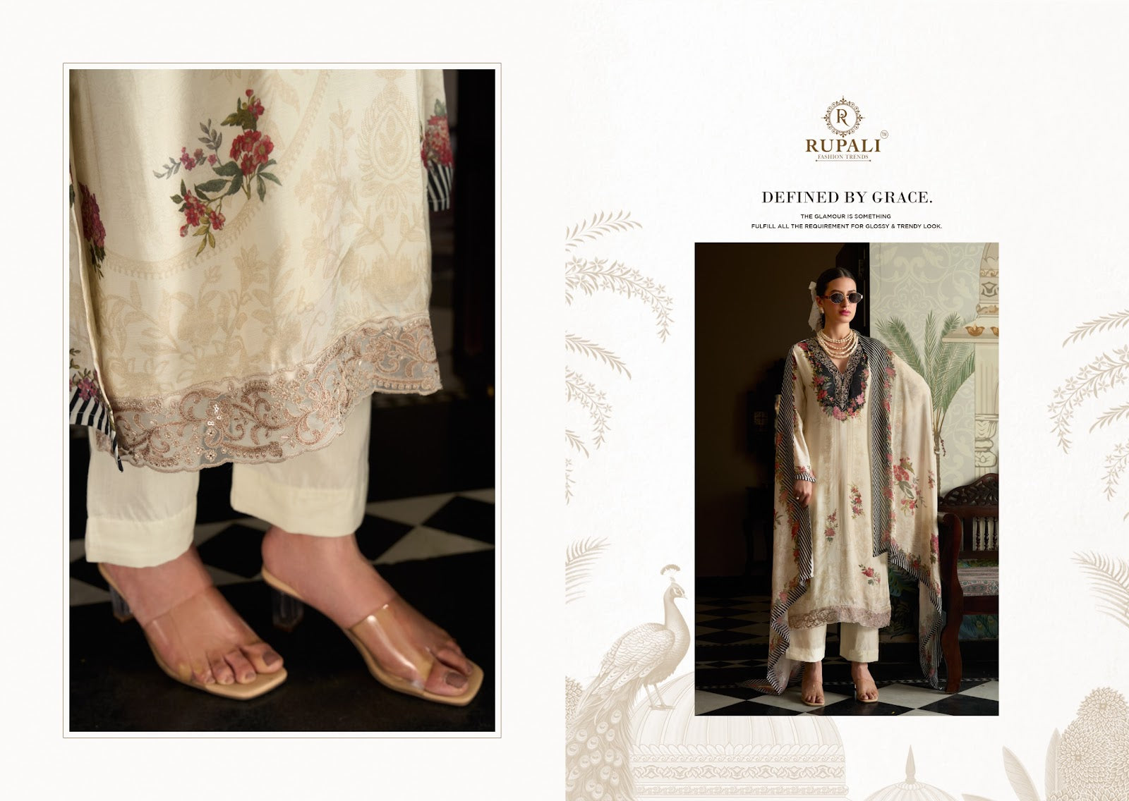 Black Ivory Rupali Muslin Pant Style Suits Supplier Ahmedabad