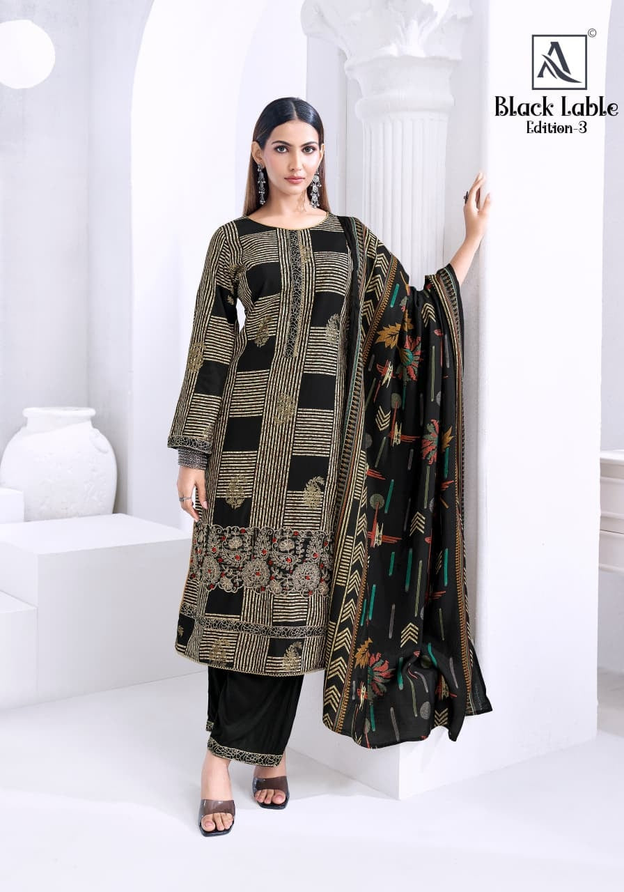 Black Lable Edition 3 Alok Viscose Reyon Karachi Salwar Suits Supplier India