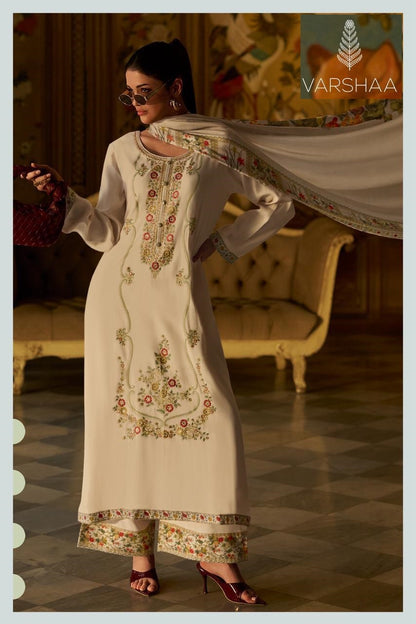 Black Lotus Varshaa Satin Pashmina Suits Supplier Ahmedabad