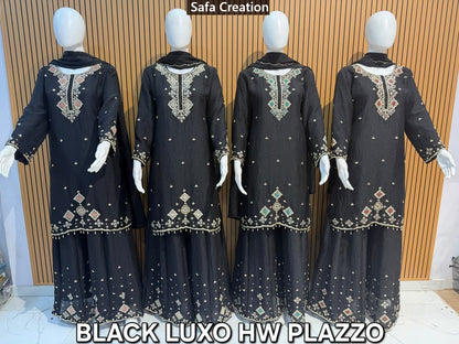 Black Luxo Safa Creation Moss Pakistani Readymade Suits Exporter Ahmedabad