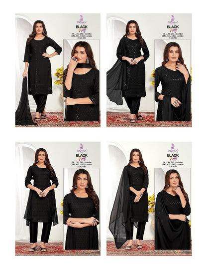 Black Magic Design 301-304 Poonam Designer Rayon Readymade Pant Style Suits Wholesaler Ahmedabad