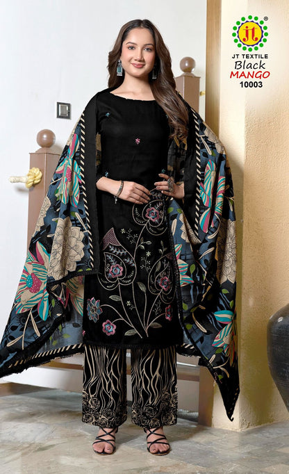 Black Mango Vol 10 Jt Rayon Pant Style Suits Wholesaler