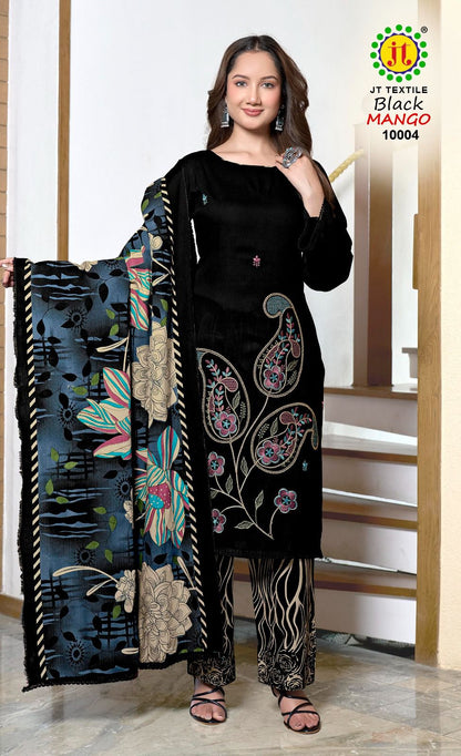 Black Mango Vol 10 Jt Rayon Pant Style Suits Wholesaler