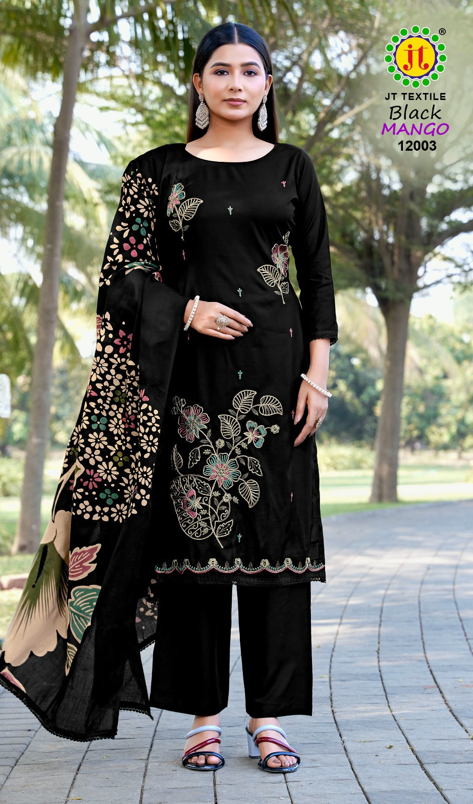 Black Mango Vol 12 Jt Rayon Pant Style Suits Supplier Ahmedabad