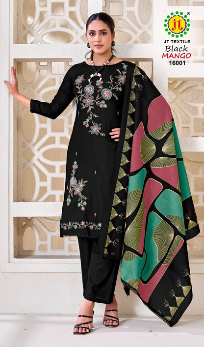 Black Mango Vol 16 Jt Rayon Pant Style Suits Wholesale Price