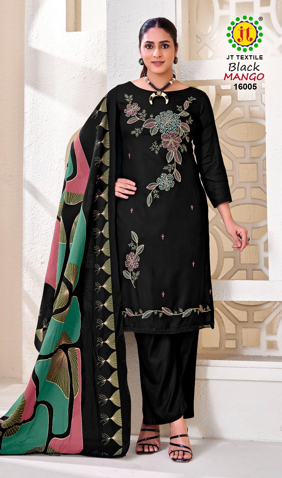 Black Mango Vol 16 Jt Rayon Pant Style Suits Wholesale Price