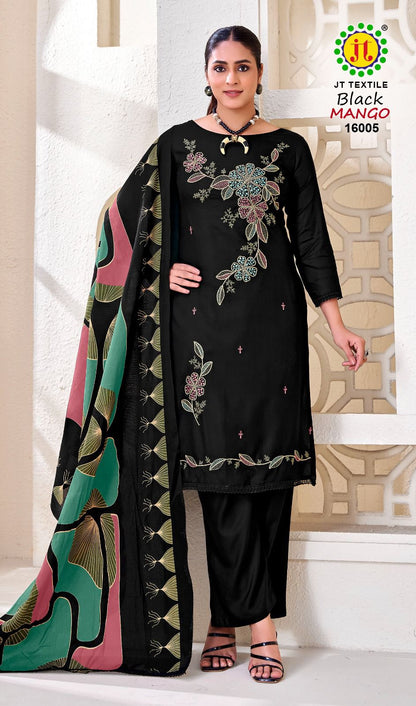 Black Mango Vol 16 Jt Rayon Pant Style Suits Wholesale Price