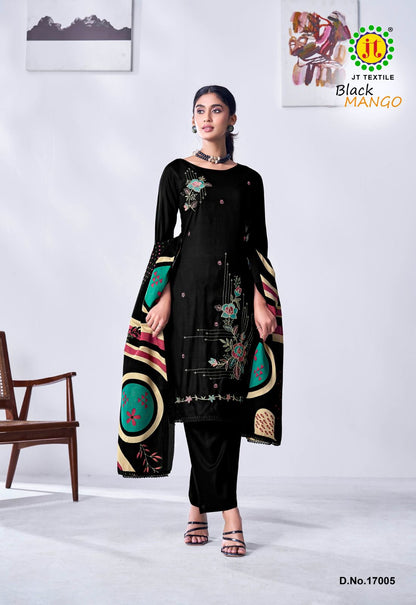 Black Mango Vol 17 Jt Rayon Pant Style Suits Manufacturer India