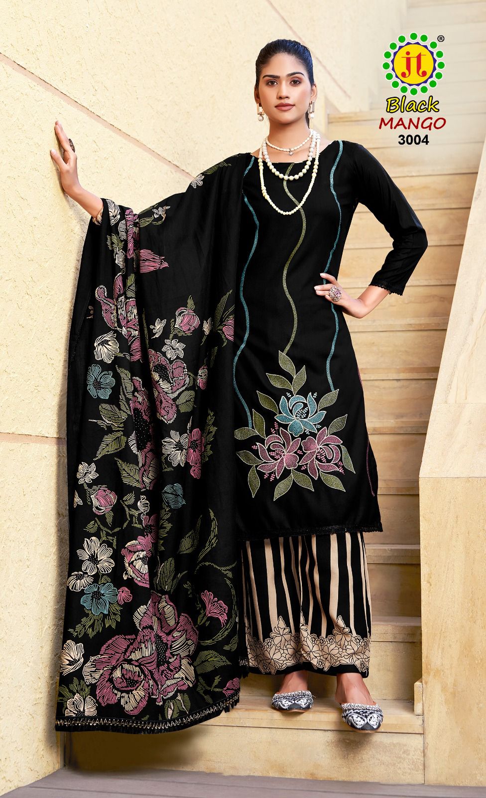 Black Mango Vol 3 Jt Rayon Pant Style Suits Exporter India