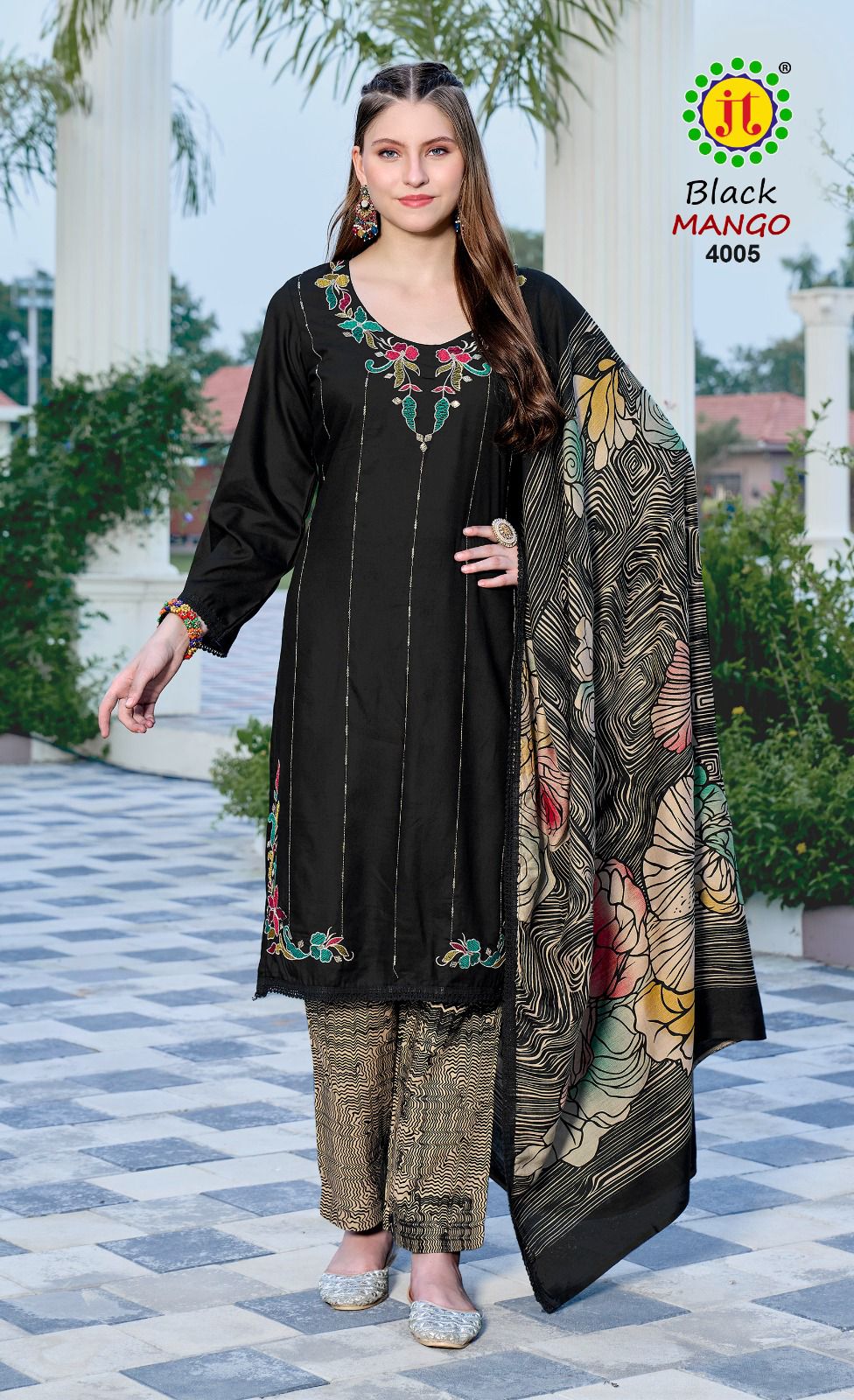 Black Mango Vol 4 Jt Rayon Pant Style Suits Wholesaler