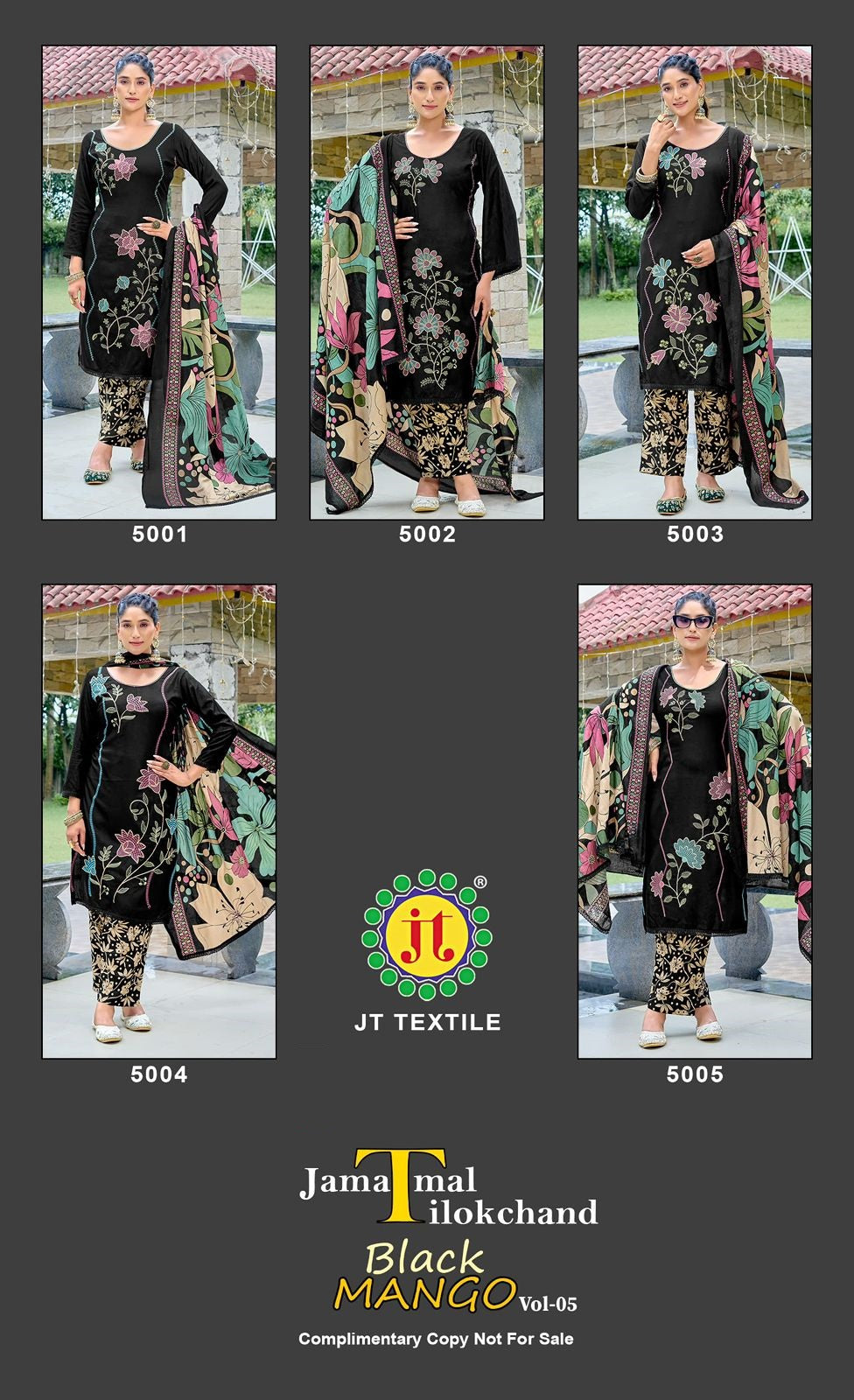 Black Mango Vol 5 Jt Rayon Pant Style Suits Exporter Ahmedabad