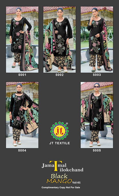 Black Mango Vol 5 Jt Rayon Pant Style Suits Exporter Ahmedabad