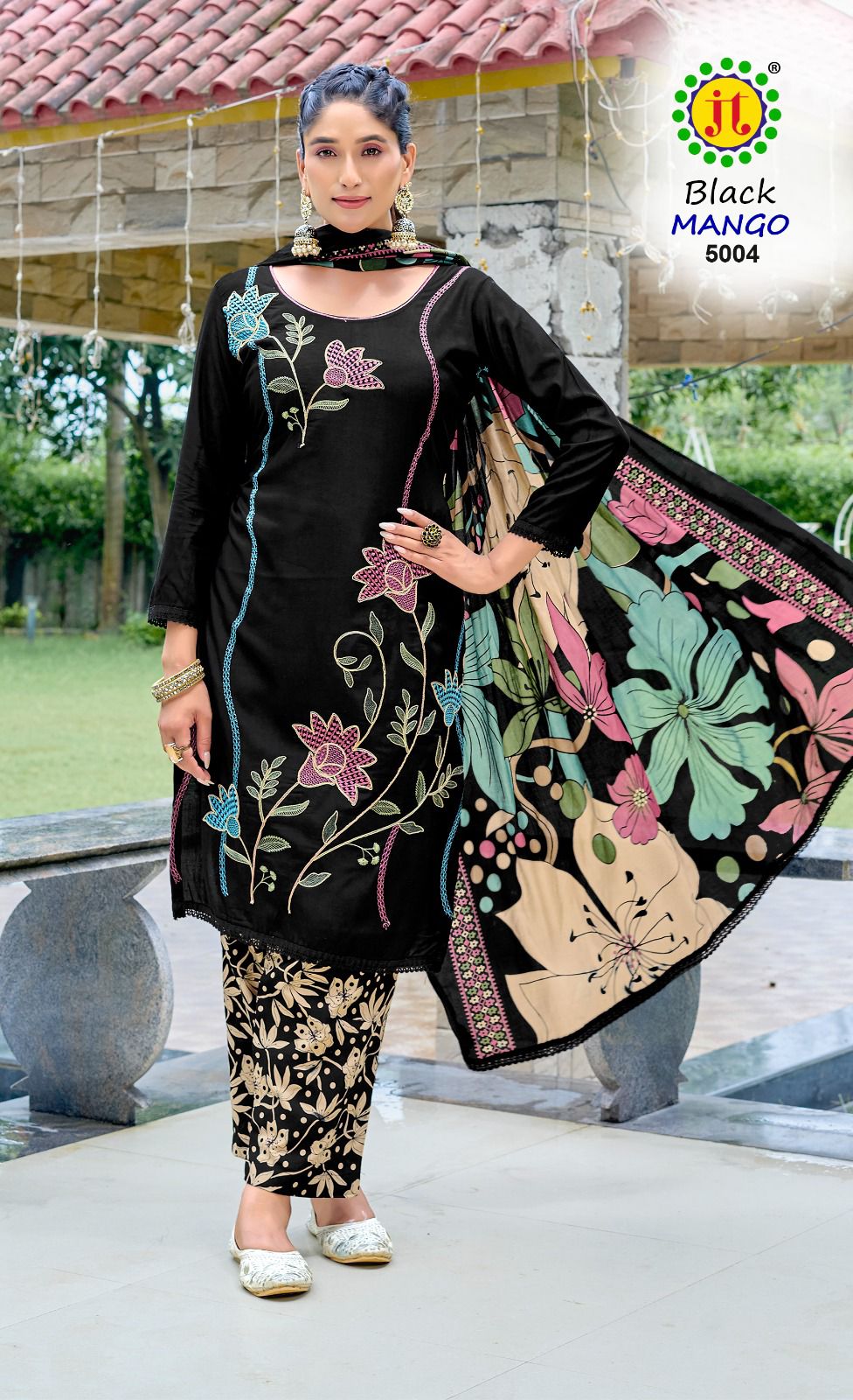 Black Mango Vol 5 Jt Rayon Pant Style Suits Exporter Ahmedabad