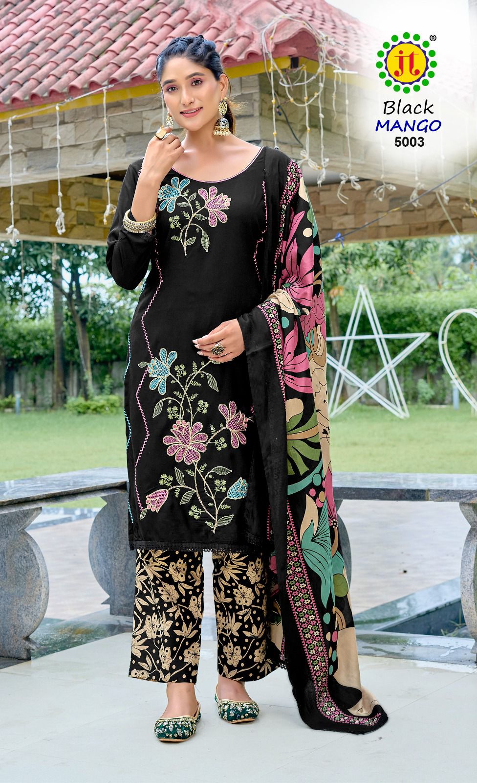 Black Mango Vol 5 Jt Rayon Pant Style Suits Exporter Ahmedabad