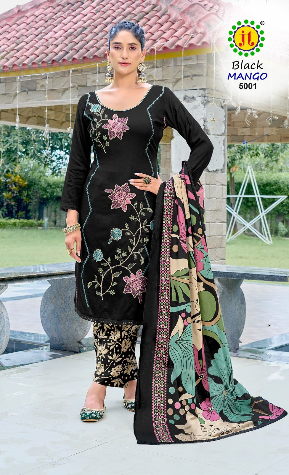 Black Mango Vol 5 Jt Rayon Pant Style Suits Exporter Ahmedabad