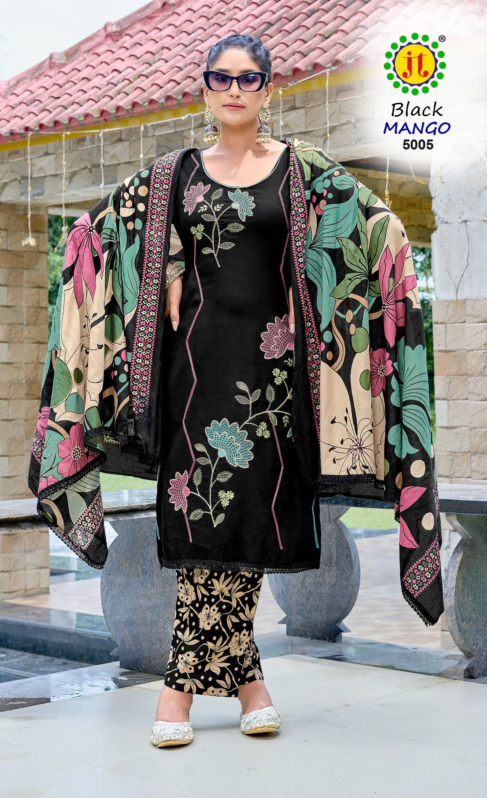 Black Mango Vol 5 Jt Rayon Pant Style Suits Exporter Ahmedabad