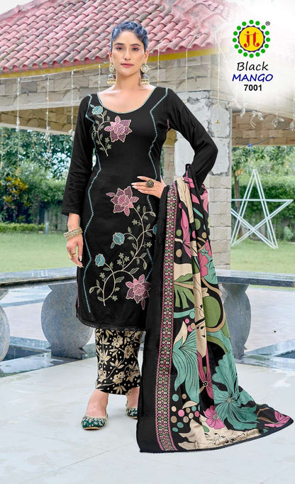 Black Mango Vol 7 Jt Rayon Pant Style Suits Wholesale Price