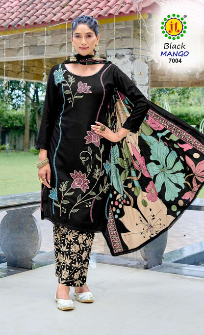 Black Mango Vol 7 Jt Rayon Pant Style Suits Wholesale Price