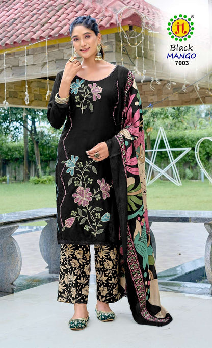 Black Mango Vol 7 Jt Rayon Pant Style Suits Wholesale Price