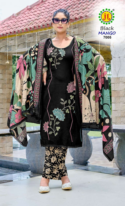 Black Mango Vol 7 Jt Rayon Pant Style Suits Wholesale Price