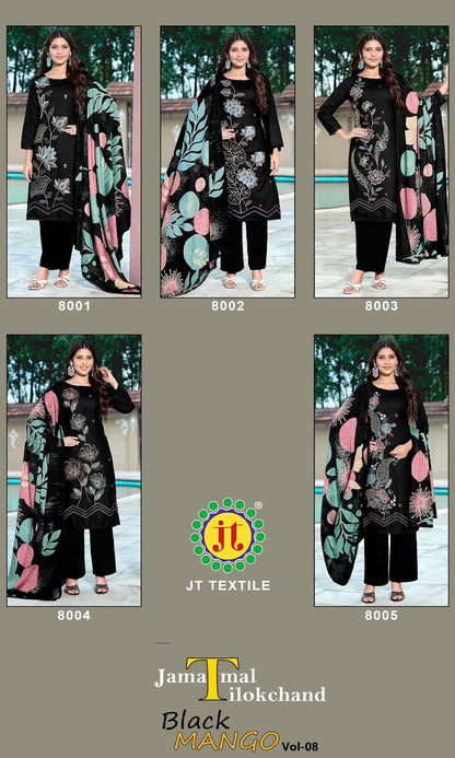 Black Mango Vol 8 Jt Rayon Pant Style Suits Exporter