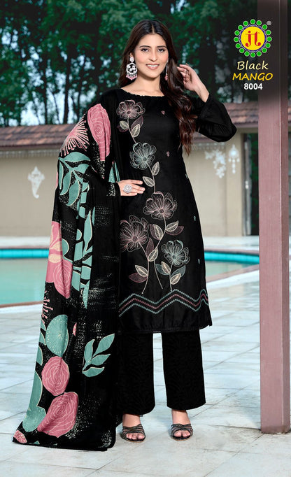 Black Mango Vol 8 Jt Rayon Pant Style Suits Exporter