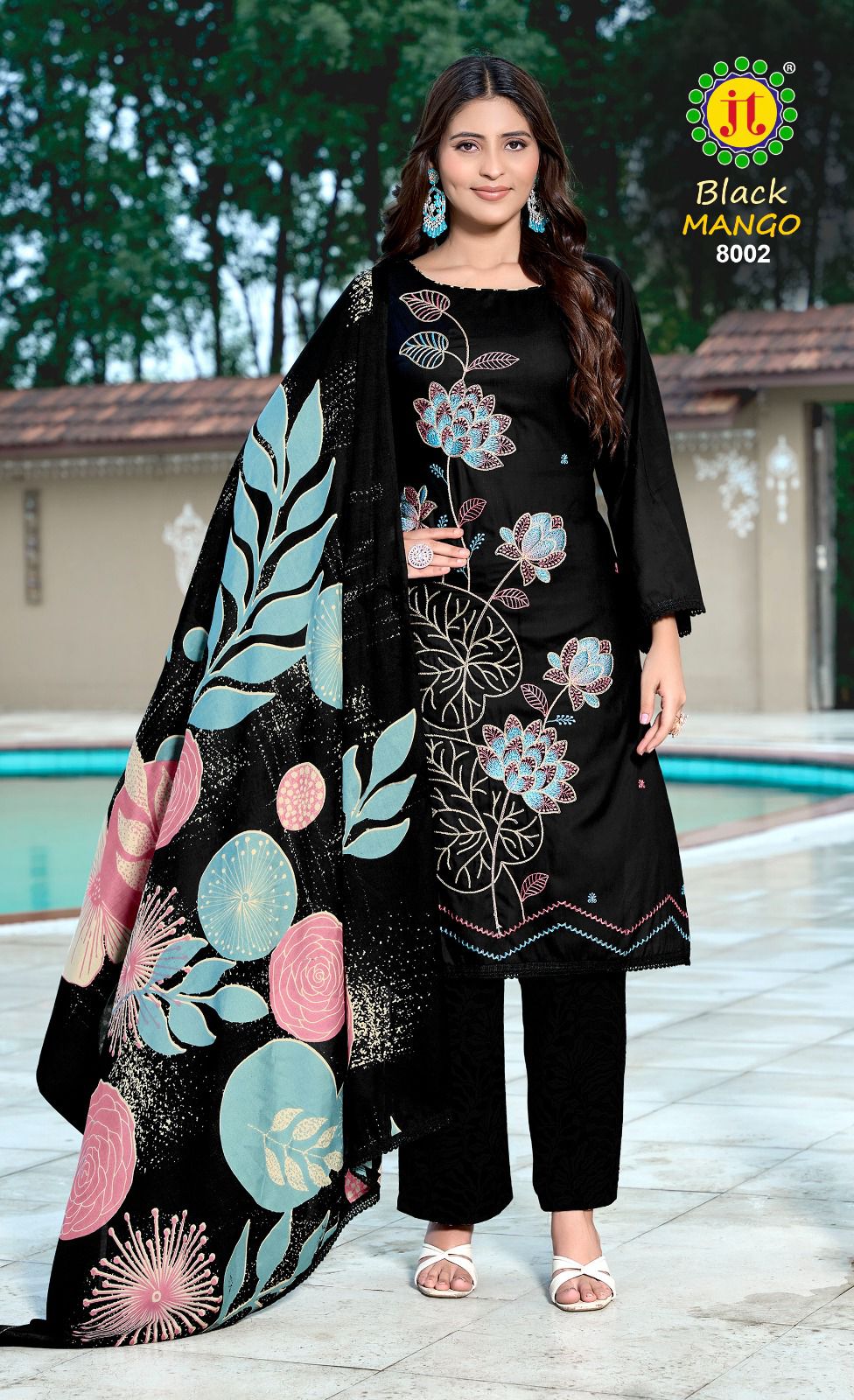 Black Mango Vol 8 Jt Rayon Pant Style Suits Exporter