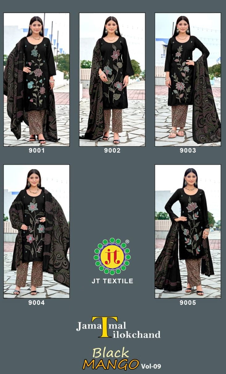 Black Mango Vol 9 Jt Rayon Pant Style Suits Manufacturer Ahmedabad
