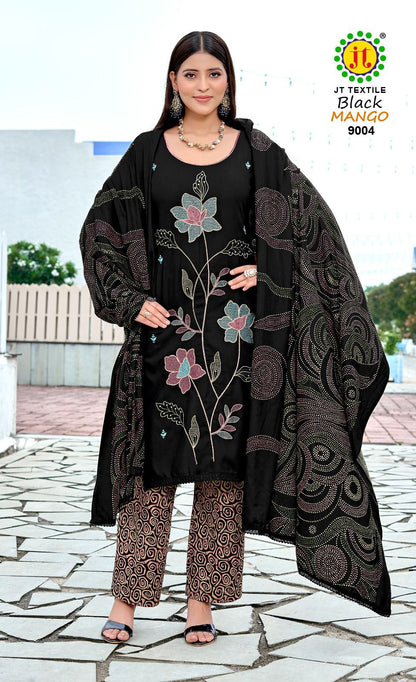 Black Mango Vol 9 Jt Rayon Pant Style Suits Manufacturer Ahmedabad