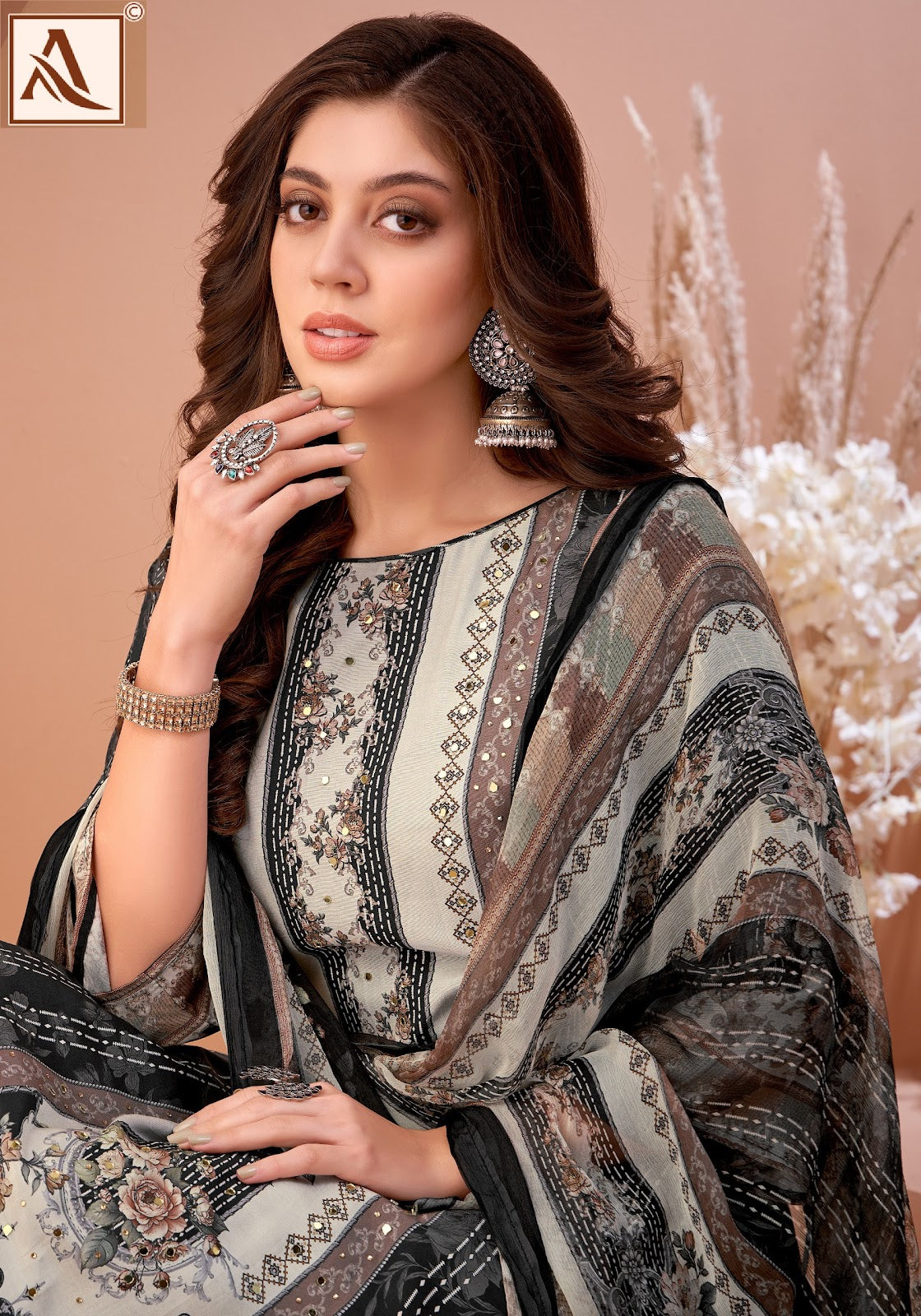 Black Mirror Alok Viscose Muslin Karachi Salwar Suits Manufacturer Ahmedabad