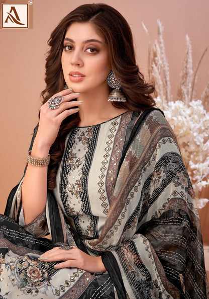Black Mirror Alok Viscose Muslin Karachi Salwar Suits Manufacturer Ahmedabad