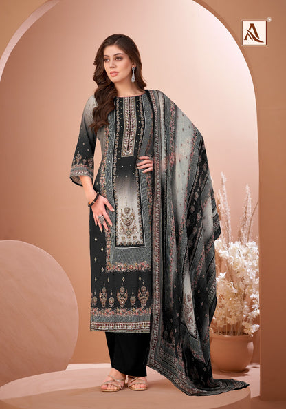 Black Mirror Alok Viscose Muslin Karachi Salwar Suits Manufacturer Ahmedabad