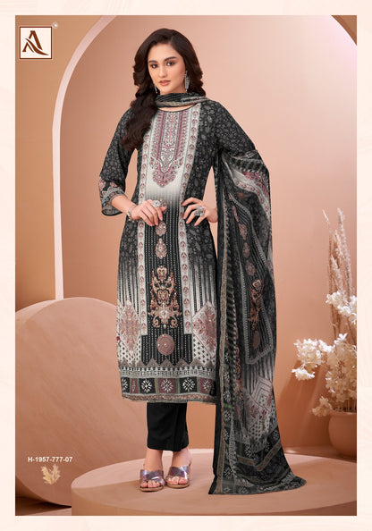 Black Mirror Alok Viscose Muslin Karachi Salwar Suits Manufacturer Ahmedabad