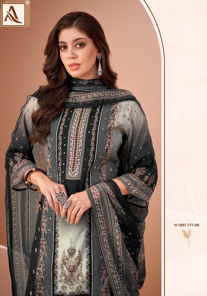 Black Mirror Alok Viscose Muslin Karachi Salwar Suits Manufacturer Ahmedabad
