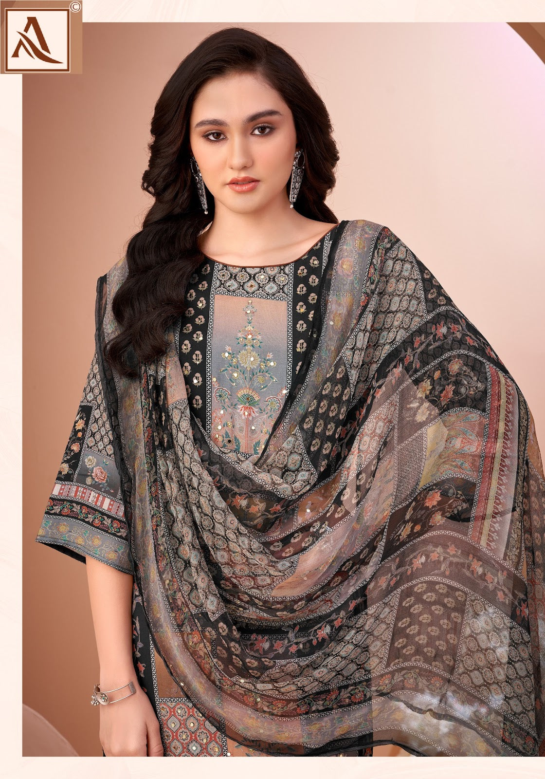 Black Mirror Alok Viscose Muslin Karachi Salwar Suits Manufacturer Ahmedabad