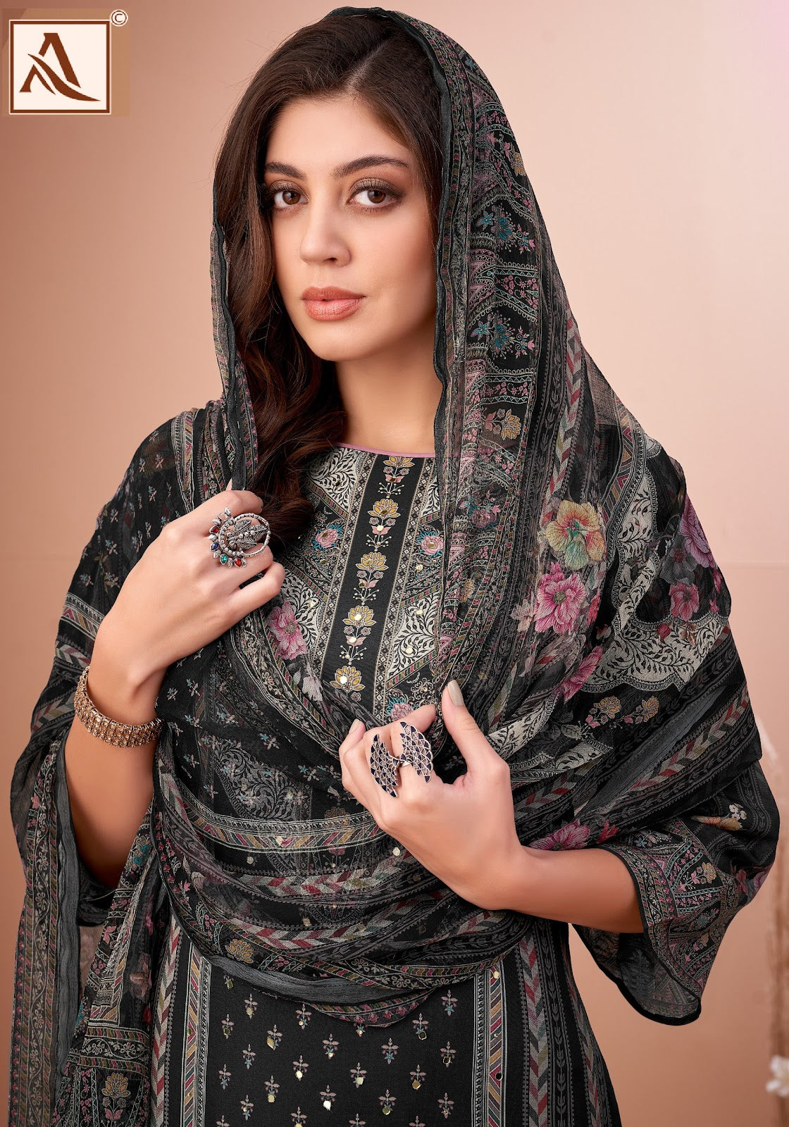 Black Mirror Alok Viscose Muslin Karachi Salwar Suits Manufacturer Ahmedabad