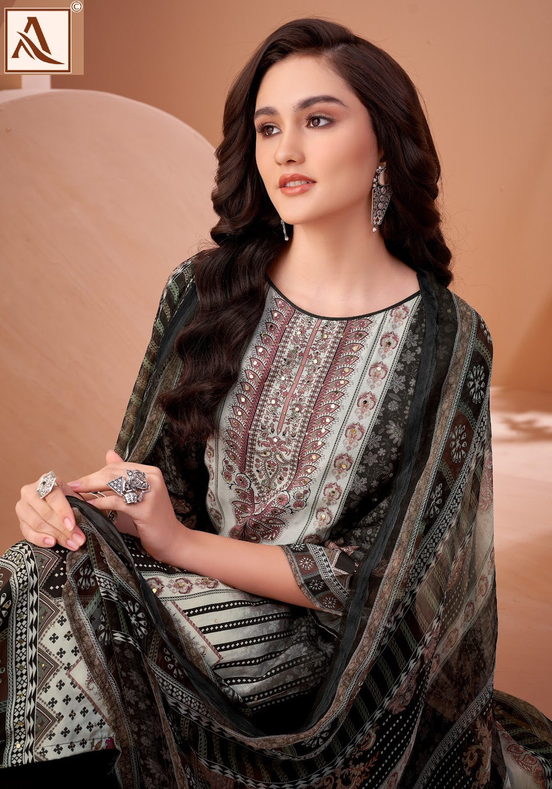 Black Mirror Alok Viscose Muslin Karachi Salwar Suits Manufacturer Ahmedabad