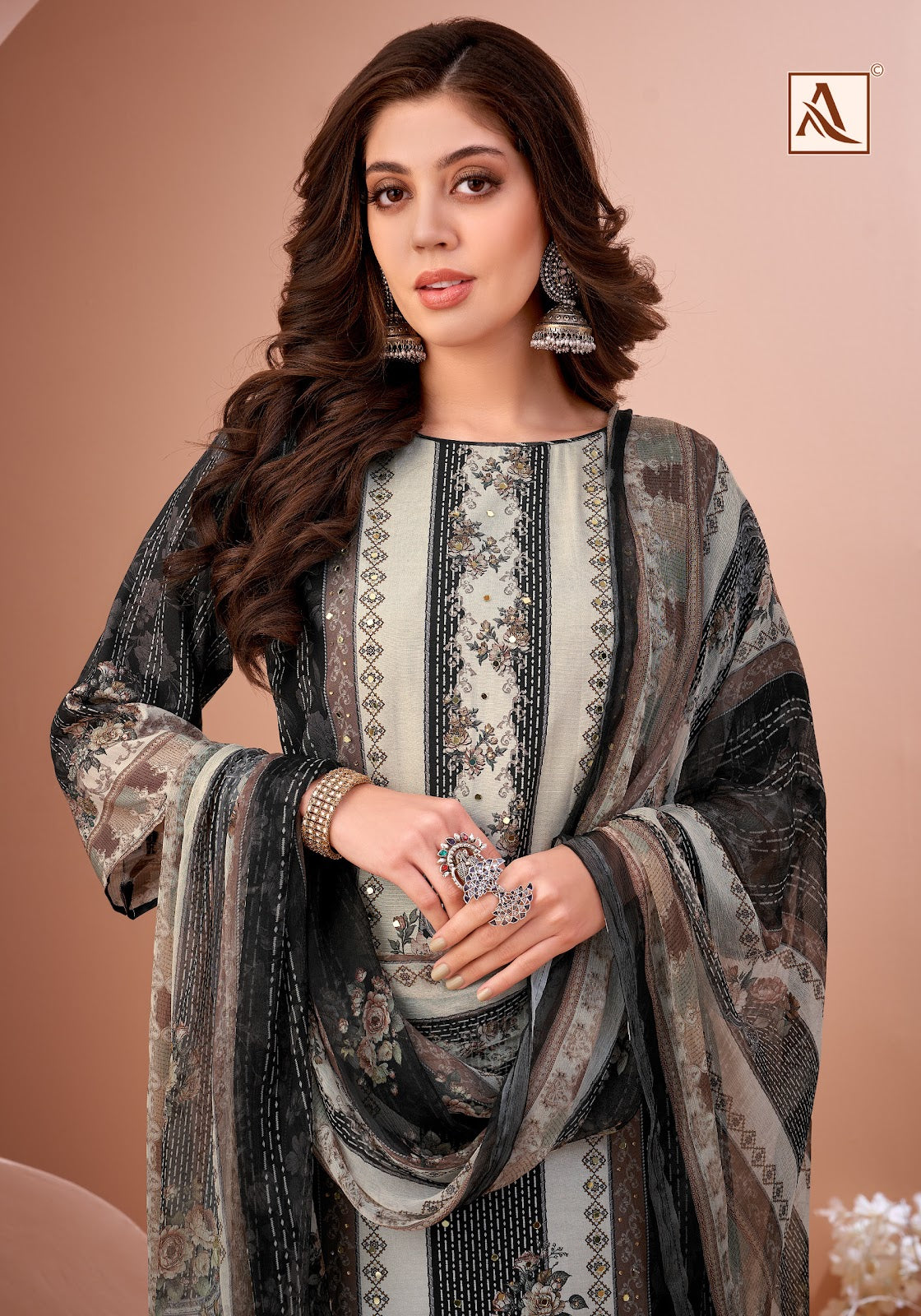 Black Mirror Alok Viscose Muslin Karachi Salwar Suits Manufacturer Ahmedabad