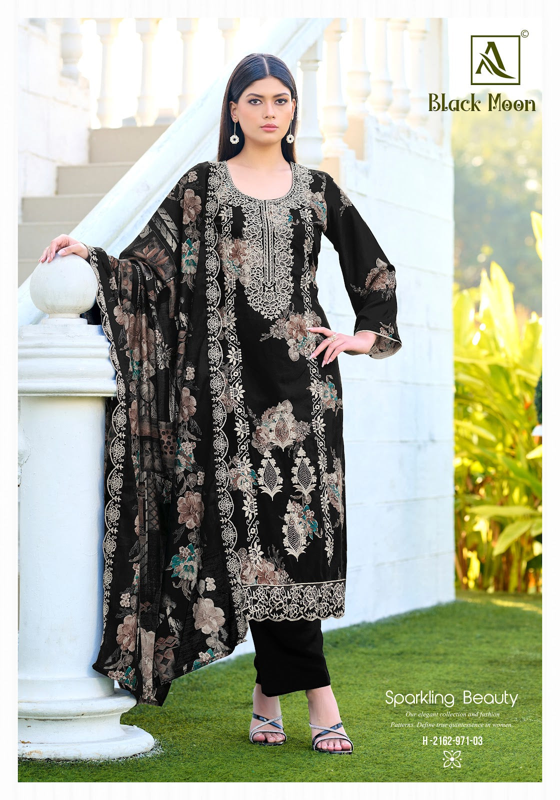 Black Moon Alok Pure Viscose Karachi Salwar Suits Supplier
