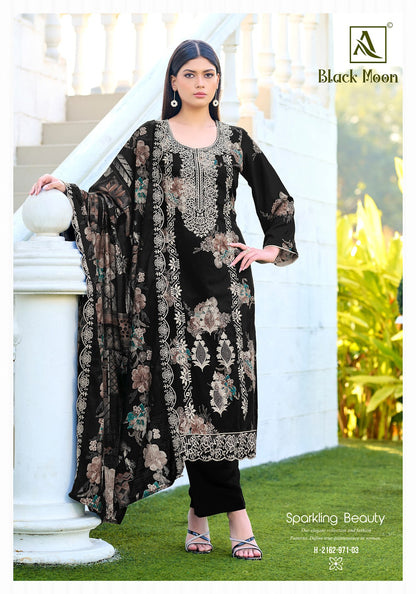 Black Moon Alok Pure Viscose Karachi Salwar Suits Supplier