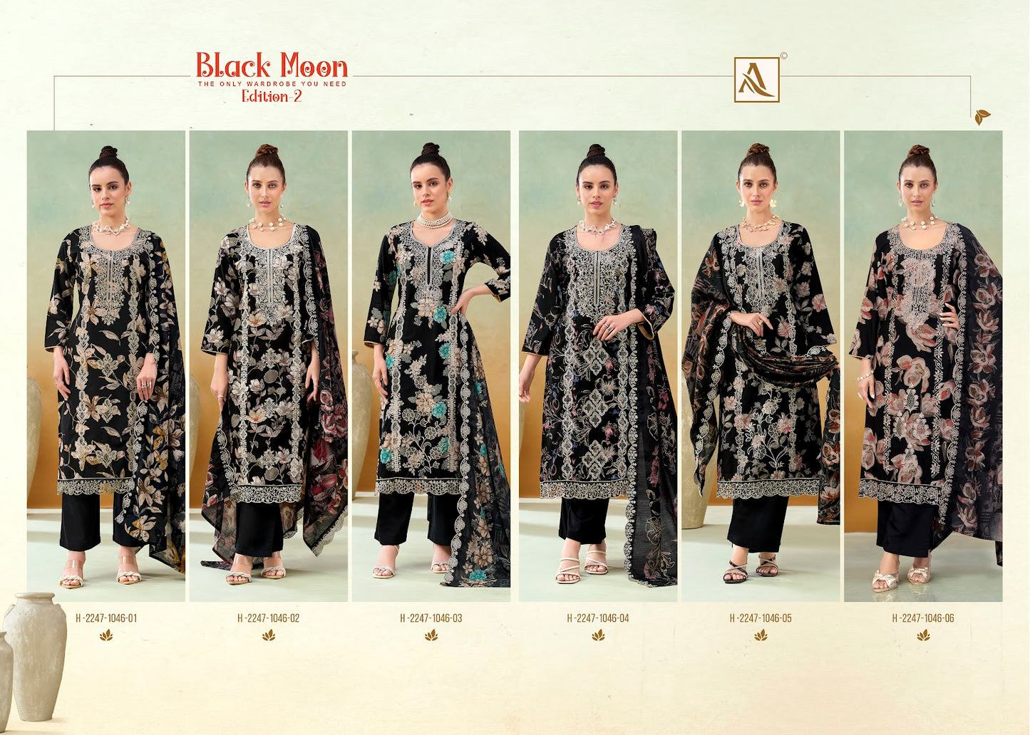 Black Moon Edition 2 Alok Viscose Reyon Karachi Salwar Suits Manufacturer India
