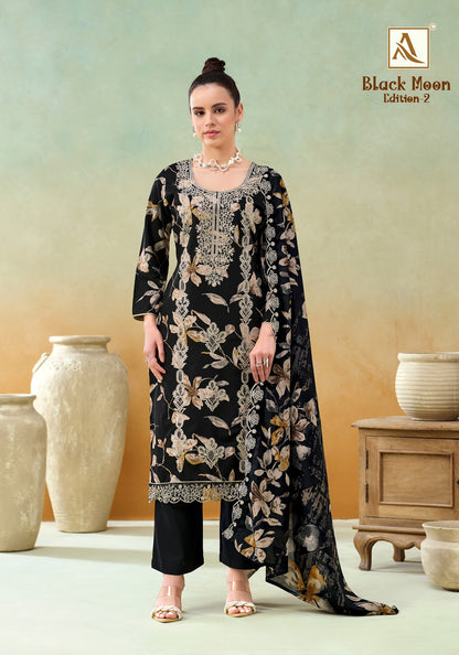 Black Moon Edition 2 Alok Viscose Reyon Karachi Salwar Suits Manufacturer India