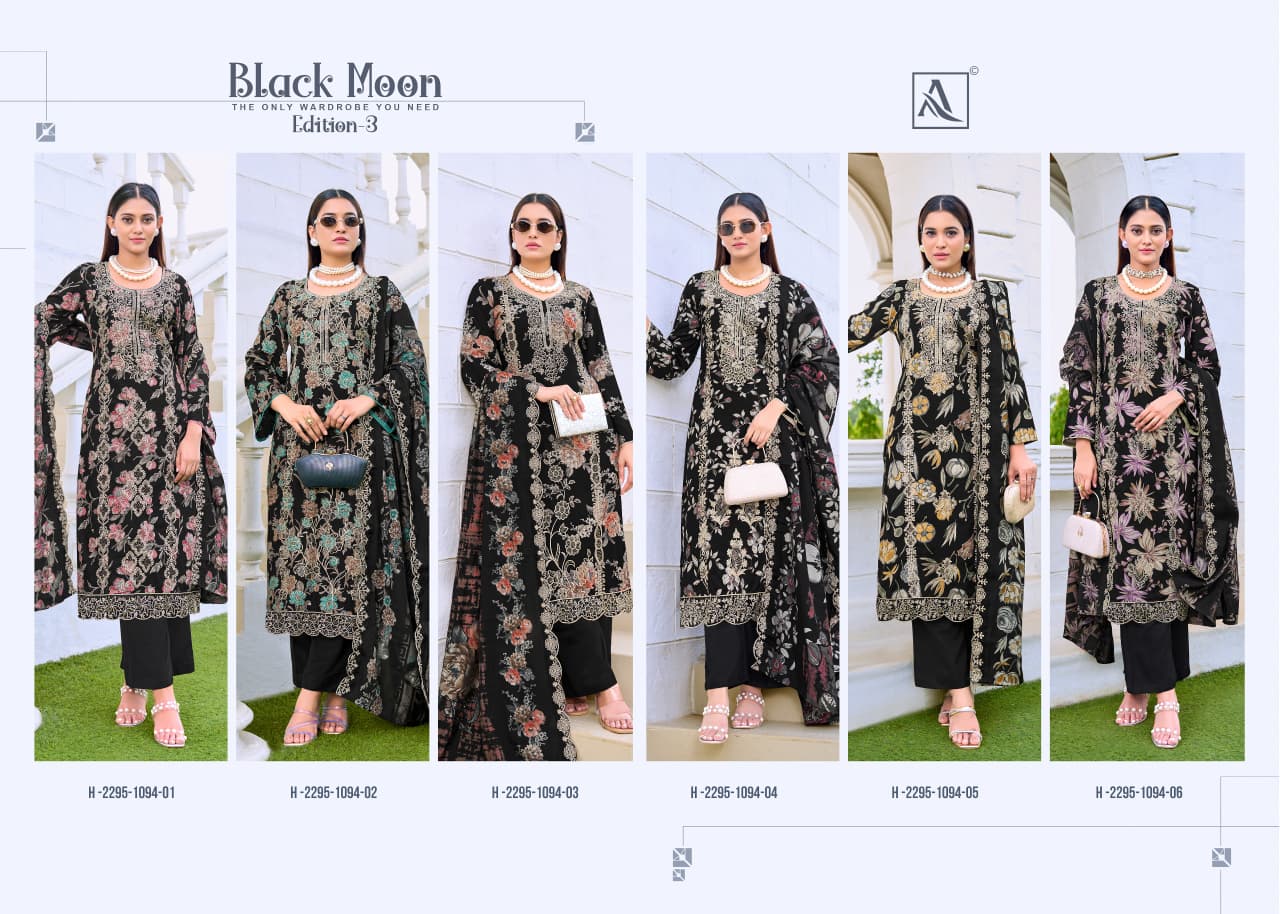 Black Moon Edition 3 Alok Viscose Reyon Karachi Salwar Suits Manufacturer Ahmedabad