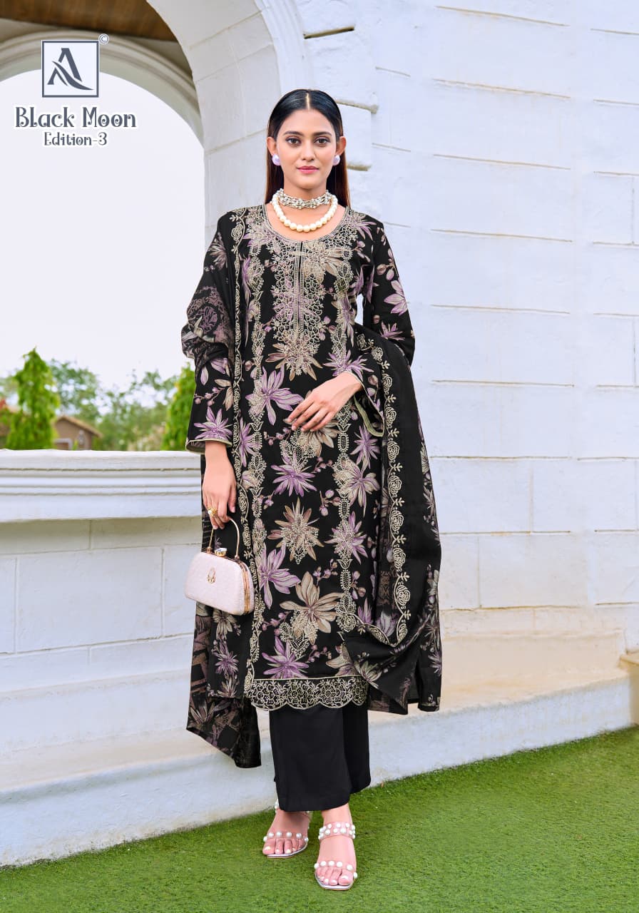 Black Moon Edition 3 Alok Viscose Reyon Karachi Salwar Suits Manufacturer Ahmedabad
