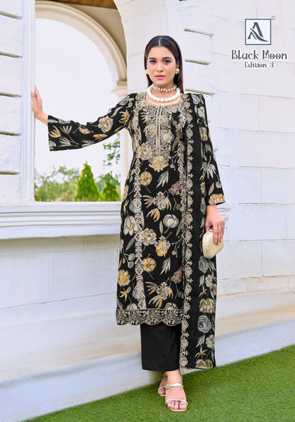 Black Moon Edition 3 Alok Viscose Reyon Karachi Salwar Suits Manufacturer Ahmedabad