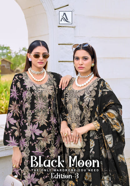 Black Moon Edition 3 Alok Viscose Reyon Karachi Salwar Suits Manufacturer Ahmedabad