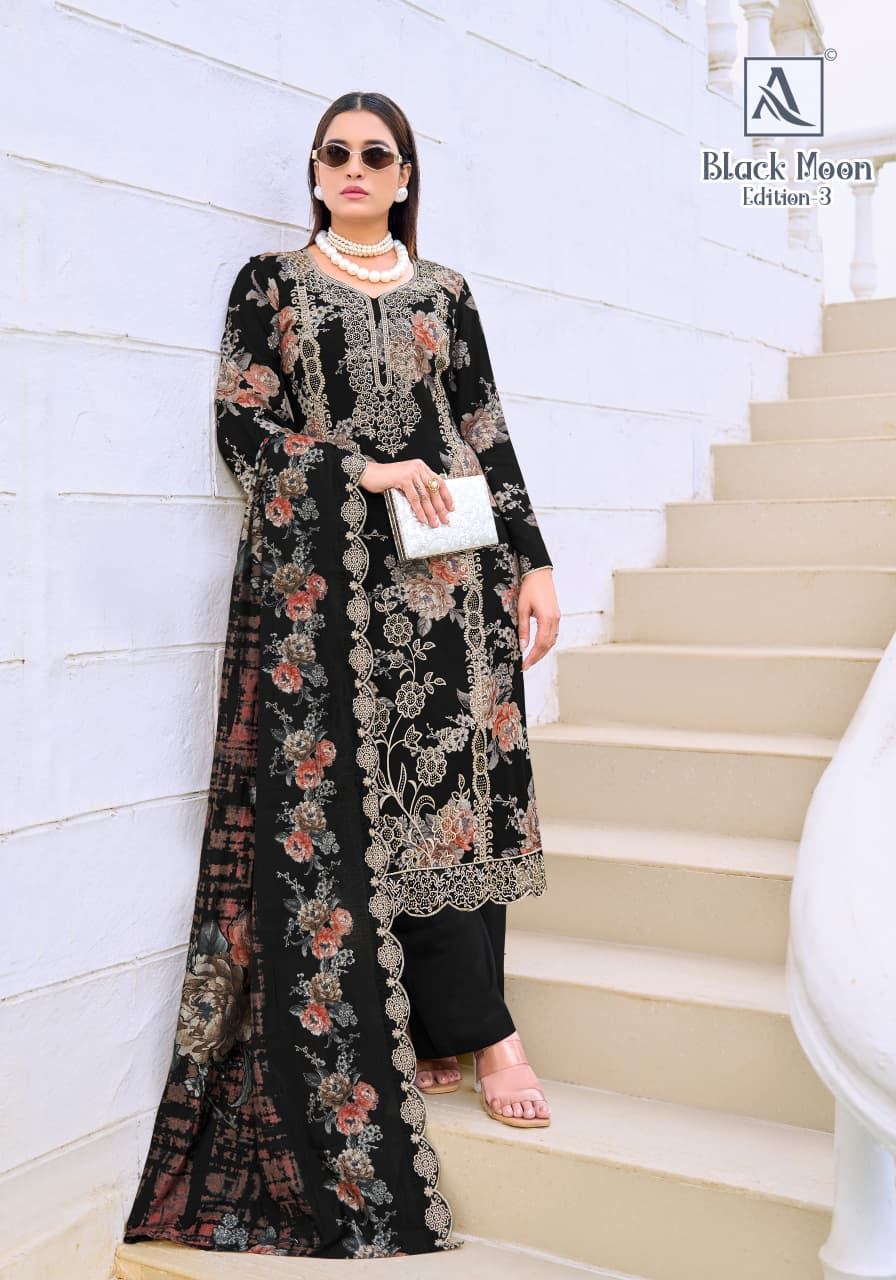 Black Moon Edition 3 Alok Viscose Reyon Karachi Salwar Suits Manufacturer Ahmedabad